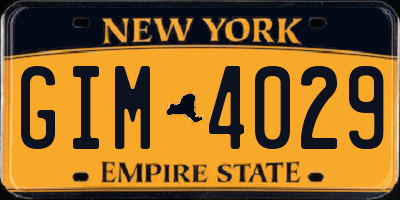 NY license plate GIM4029