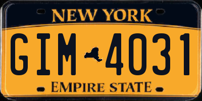 NY license plate GIM4031