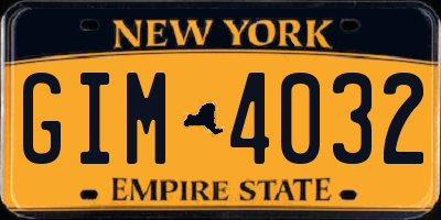 NY license plate GIM4032
