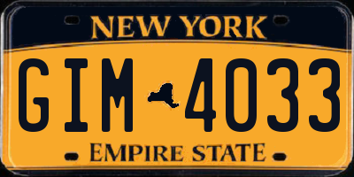 NY license plate GIM4033