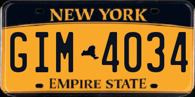 NY license plate GIM4034