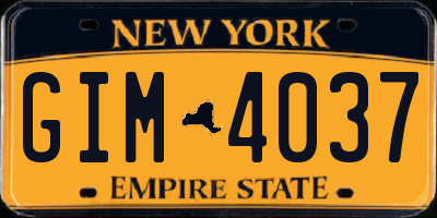 NY license plate GIM4037