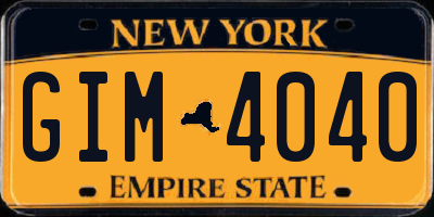 NY license plate GIM4040