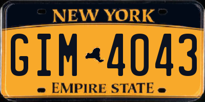 NY license plate GIM4043