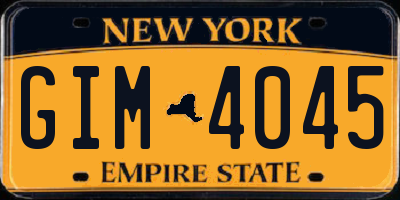 NY license plate GIM4045