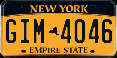NY license plate GIM4046