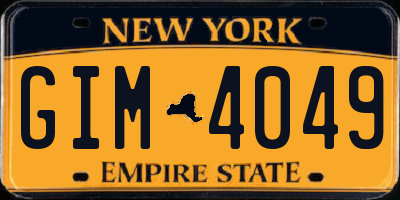 NY license plate GIM4049