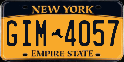 NY license plate GIM4057