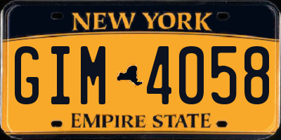 NY license plate GIM4058