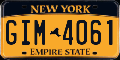 NY license plate GIM4061