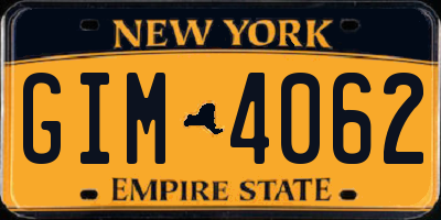 NY license plate GIM4062