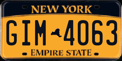 NY license plate GIM4063