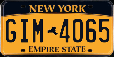 NY license plate GIM4065
