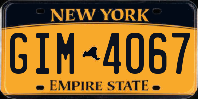 NY license plate GIM4067