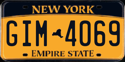 NY license plate GIM4069