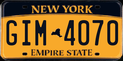 NY license plate GIM4070