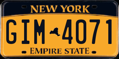 NY license plate GIM4071