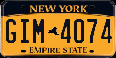 NY license plate GIM4074
