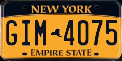 NY license plate GIM4075