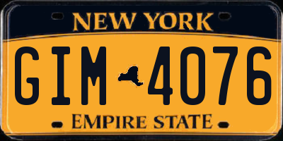 NY license plate GIM4076