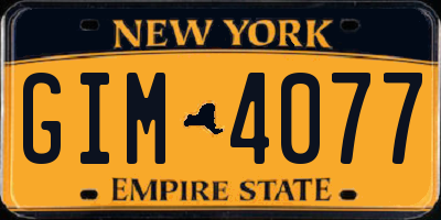 NY license plate GIM4077