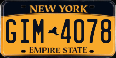 NY license plate GIM4078