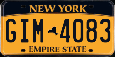 NY license plate GIM4083