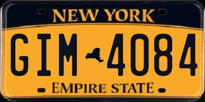 NY license plate GIM4084