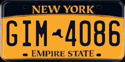 NY license plate GIM4086