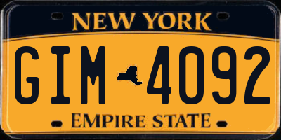 NY license plate GIM4092
