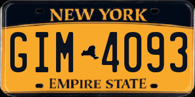 NY license plate GIM4093