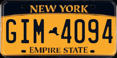NY license plate GIM4094