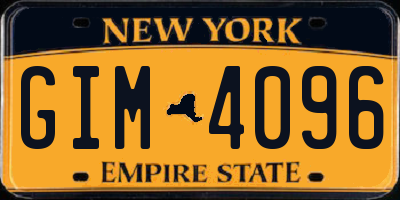 NY license plate GIM4096