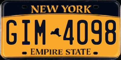 NY license plate GIM4098