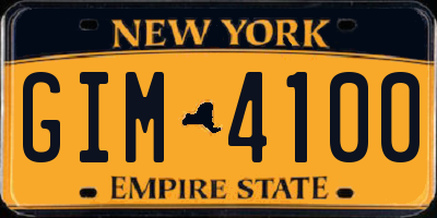 NY license plate GIM4100