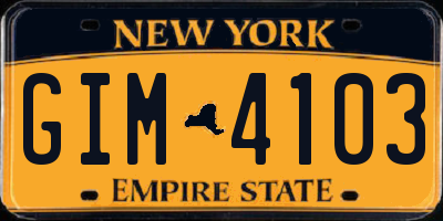 NY license plate GIM4103
