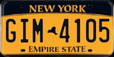 NY license plate GIM4105