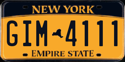 NY license plate GIM4111