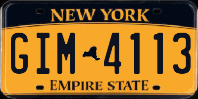 NY license plate GIM4113