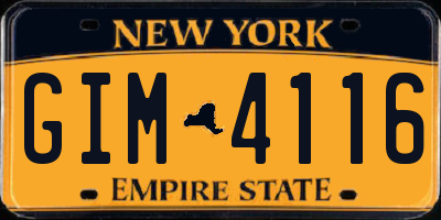 NY license plate GIM4116