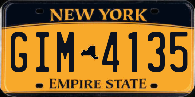 NY license plate GIM4135