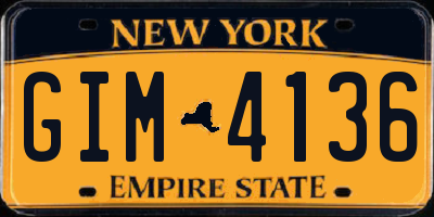 NY license plate GIM4136