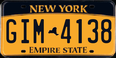 NY license plate GIM4138