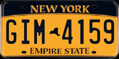 NY license plate GIM4159