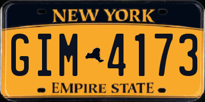 NY license plate GIM4173