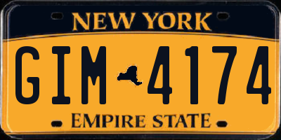 NY license plate GIM4174