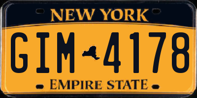 NY license plate GIM4178
