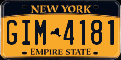 NY license plate GIM4181