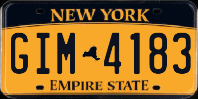 NY license plate GIM4183