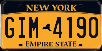 NY license plate GIM4190